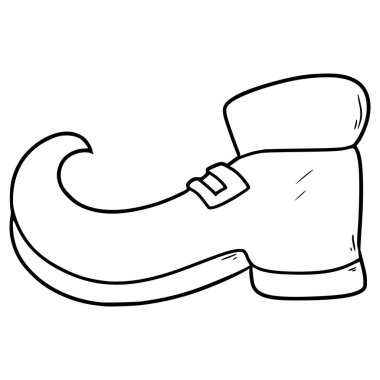 Leprikon ayakkabı çizimi el çizimi ana hat vektörü