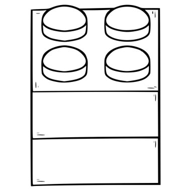 bileşik oyuncak tuğlaları çizim el çizimi ana hatları vektörü