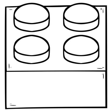 oyuncak tuğla illüstrasyon el çizimi ana hat vektörü