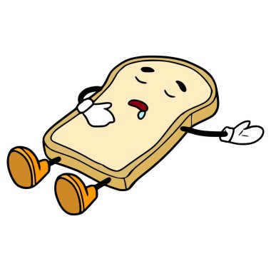 ekmek karakteri çizimi elle izole edilmiş vektör