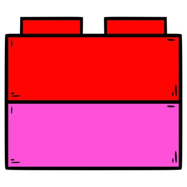 bileşik oyuncak tuğlalar çizim el izole vektörü