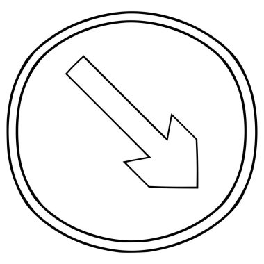 Sağ işaret çizimi el çizimi çizim vektörünü koru