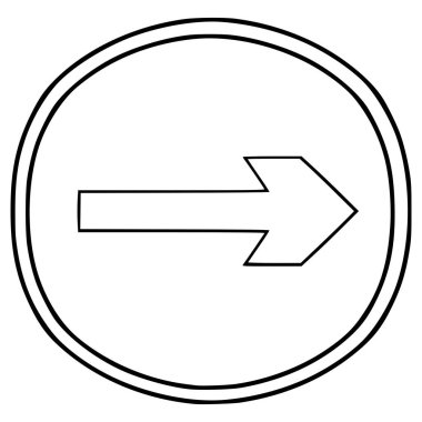 Sağ işaret çizimi el çizimi ana çizim vektörünü çevir