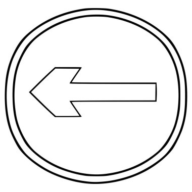 Sol işaret çizimi el çizimi ana hat vektörünü çevir