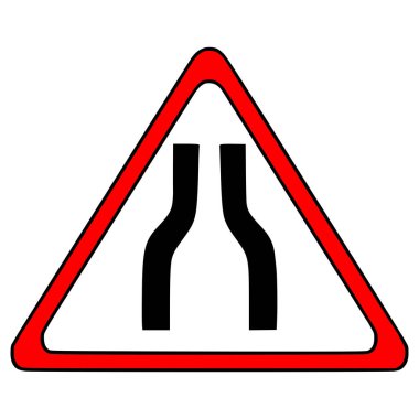 Yol her iki taraftaki çizim elini daraltır izole edilmiş vektör