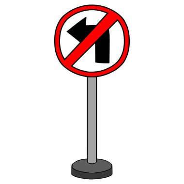 izole edilmiş bir vektör çizilmemiş sol işaret çizimi yok