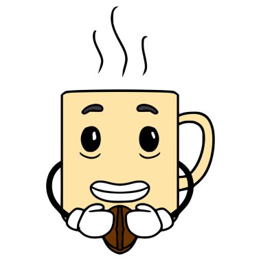 kupa karakter çizimi el izole vektörü