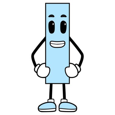 dikdörtgen karakter çizimi elle izole edilmiş vektör