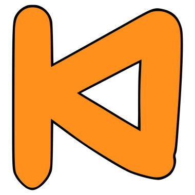 Geriye düğme çizimi elle izole edilmiş vektör