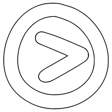 Sonraki düğme el çizimi dış hat vektörü