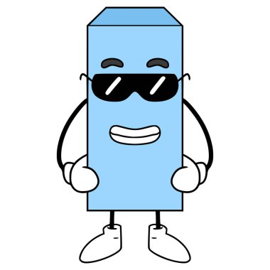 dikdörtgen küp karakter çizimi elle izole edilmiş vektör