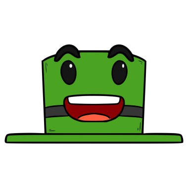 Silindir şapka karakter çizimi elle izole edilmiş vektör