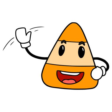 Şekerli mısır karakteri çizimi elle izole edilmiş vektör