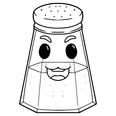tuz ve biber şişesi karakteri çizimi el çizimi taslak vektör
