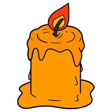 mum ışığında çizilmiş el izole edilmiş vektör