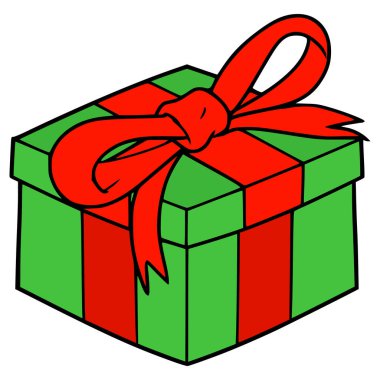 yeşil hediye kutusu çizimi elle izole edilmiş vektör