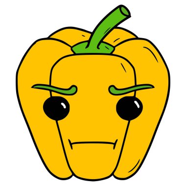 Paprika karakteri çizimi elle izole edilmiş vektör
