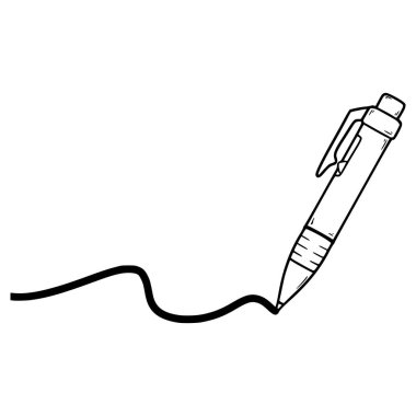 kalem illüstrasyon el çizimi ana hat vektörü