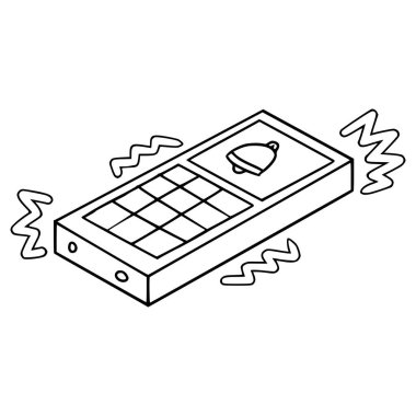 telefon titreşim illüstrasyon el çizimi ana hat vektörü