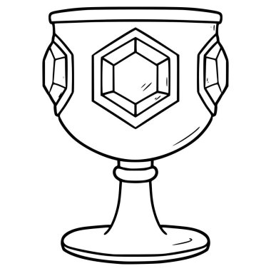 Lüks kadeh illüstrasyon el çizimi taslak vektör