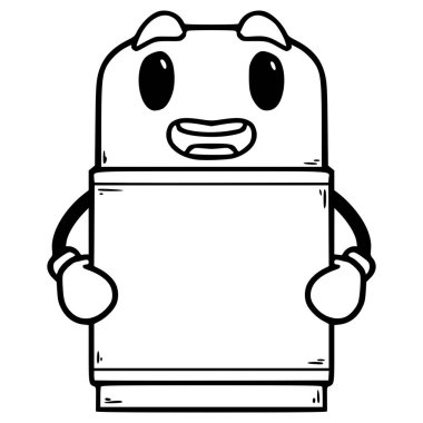 silgi karakter çizimi el çizimi ana hat vektörü