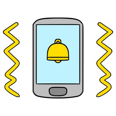 telefon titreşim çizimi el izole vektörü