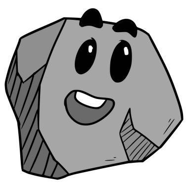 kaya karakteri çizimi elle izole edilmiş vektör