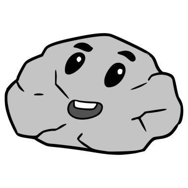 kaya karakteri çizimi elle izole edilmiş vektör