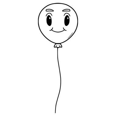 balon karakter çizimi el çizimi ana hat vektörü