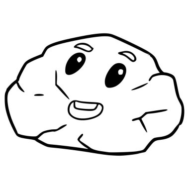 kaya karakteri çizimi el çizimi ana hat vektörü