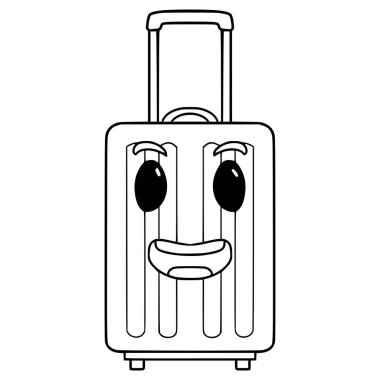 bavul karakteri çizimi el çizimi ana hat vektörü