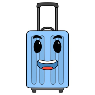 bavul karakteri çizimi el izole vektörü