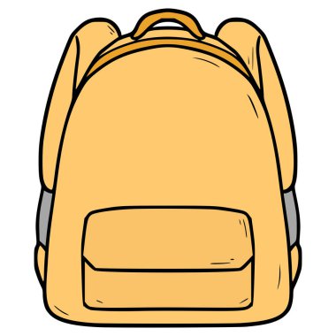 Sırt çantası çizimi el izole vektörü