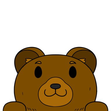 Küçük ayı çizimi elle izole edilmiş vektör