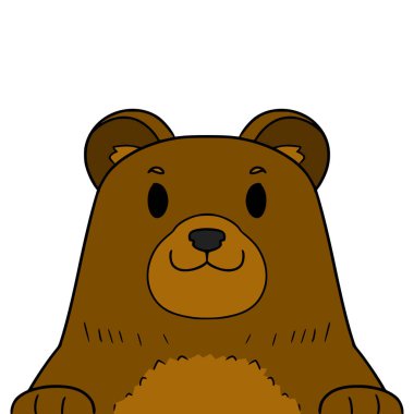 Ayı çizimi el izole vektörü