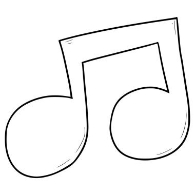müzik simgesi illüstrasyon el çizimi ana hat vektörü