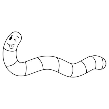 solucan çizimi el çizimi ana hat vektörü