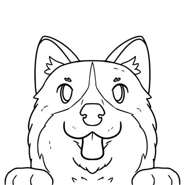 köpek çizimi el çizimi ana hat vektörü