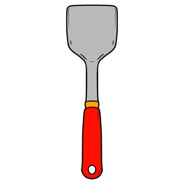 spatula çizimi elle izole edilmiş vektör