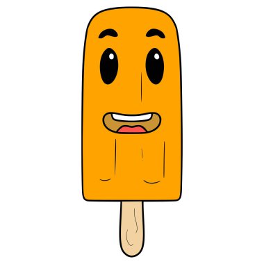 Popsicle karakter çizimi elle izole edilmiş vektör