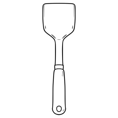 spatula illüstrasyon el çizimi ana hat vektörü
