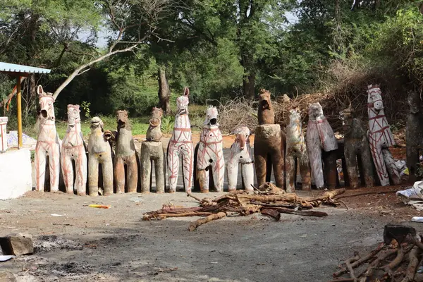 Ayyanar Temple Clay Horse Statue  Traditional Tamil Nadu Terracotta Art