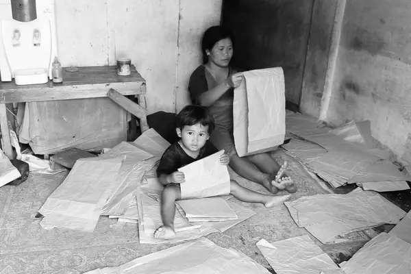 stock image life of urban communities living near the railroad tracks, children of workers, schools taken in Malang Add on June 6 2024