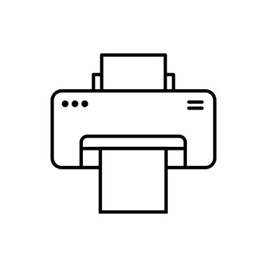 Yazıcı simgesi üzerinde beyaz izole