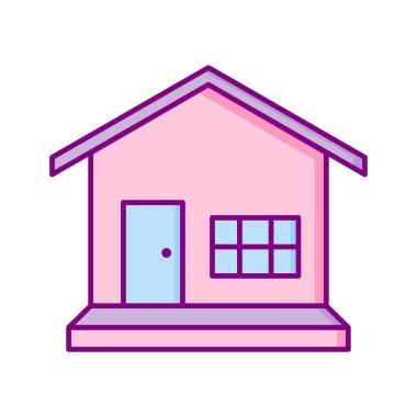 Düz Tasarım Ev Sembol Vektörü Simgesi Simgesi