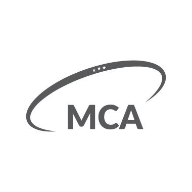 Beyaz arka planda MCA harf logosu tasarımı. Yaratıcı modern MCA harf logosu tasarımı. Vektör tasarımı.