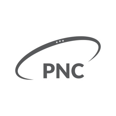 Beyaz arka planda PNC harf logosu tasarımı. Yaratıcı modern PNC harf logosu tasarımı. Vektör tasarımı.