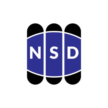 Beyaz arka planda NSD mektup logosu tasarımı. Yaratıcı modern NSD harf logosu tasarımı. Vektör tasarımı.