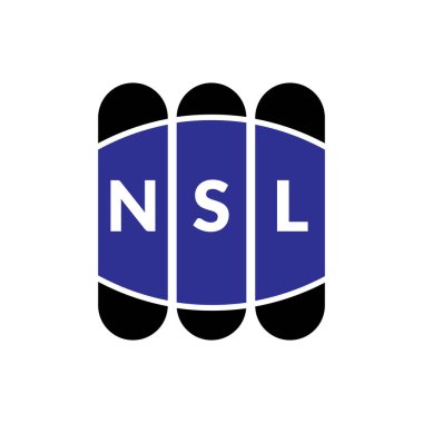 Beyaz arkaplanda NSL harf logosu tasarımı. Yaratıcı modern NSL harf logosu tasarımı. Vektör tasarımı.
