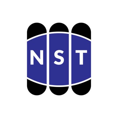 Beyaz arka planda NST harfi logo tasarımı. Yaratıcı modern NST harf logosu tasarımı. Vektör tasarımı.
